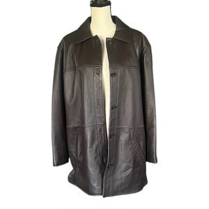 Centigrade Brown Genuine Leather Coat Jacket. SZ. 1X.